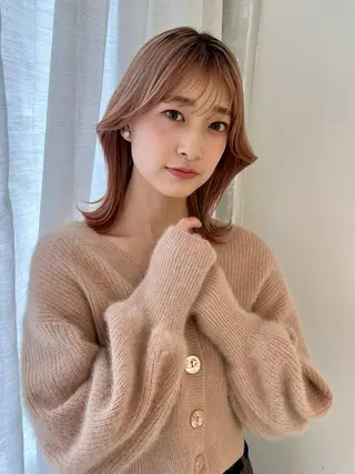 セミロング カラー 韓国ヘア☁️ mitsukiのヘアスタイル