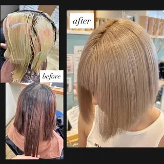 ミディアム カラー Maya🦋 ハイトーン特化のヘアスタイル