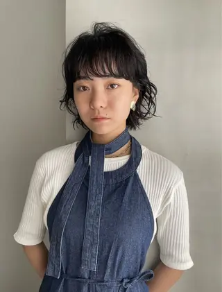 ミディアム パーマ 🎀縮毛矯正／メンズ パーマ🌀／りんのヘアスタイル