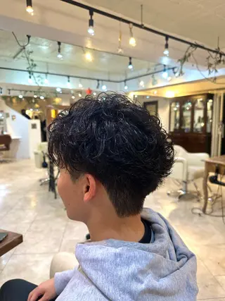 パーマ メンズ スパイキー/ ピンパーマ/緑川雄也のヘアスタイル