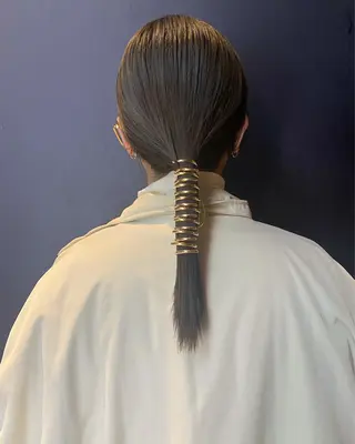 セミロング カラー 吉武 茂暉のヘアスタイル