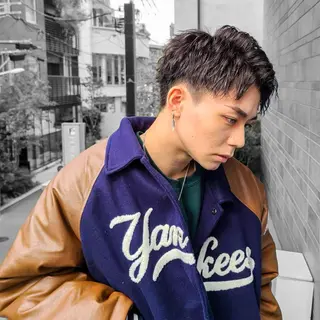 ショート カラー パーマ メンズ シースルーマッシュ/ メンズ/KYOHEIのヘアスタイル