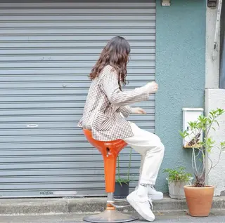 セミロング カラー パーマ ヘアアレンジ ケアブリーチ/ ハイトーン/牧野のヘアスタイル