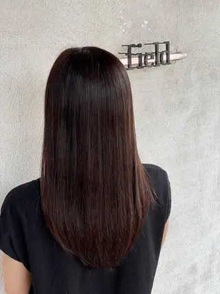 セミロング カラー 髪質改善　field チカモリ　ヒカルのヘアスタイル