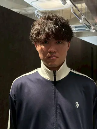 ミディアム パーマ メンズ 金山駅前/メンズ パーマ/真柄 恒輝のヘアスタイル