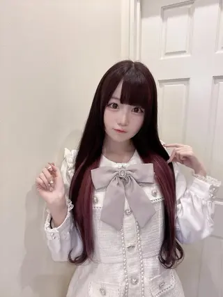 ロング カラー りく レイヤーカット ケアブリーチのヘアスタイル