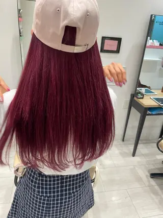 ロング カラー クルミ🤍ピンク 🎀韓国ヘアのヘアスタイル