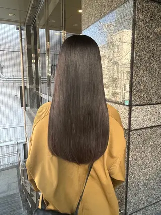ロング 🫧オリーブカラー/ 酸性縮毛矯正銀座🫧のヘアスタイル