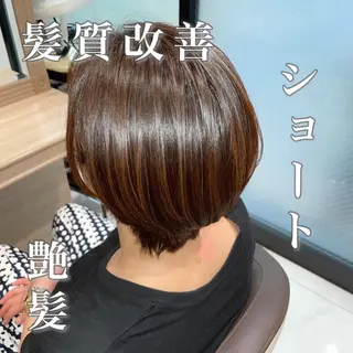 ショート カラー 学割 悟 韓国風艶髪縮毛矯正のヘアスタイル