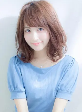 パーマ ミディアム カラー u hair所属・こばやし ももこのヘアスタイル