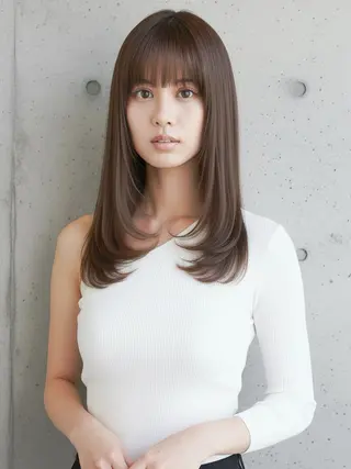 セミロング 岡田 遥希のヘアスタイル