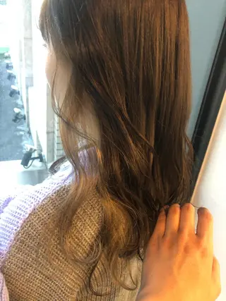 セミロング カラー 髪質改善&ブリーチ 伊勢 祐一郎のヘアスタイル