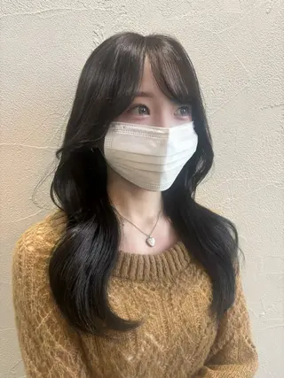 セミロング カラー 中嶋心渚⌇透明感 カラー🎀‪⟡.*のヘアスタイル