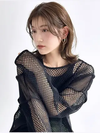 ミディアム カラー 園田あずさ/髪質改善 /透明感カラーのヘアスタイル