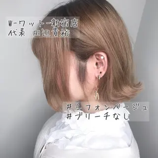 ミディアム カラー パーマ ヘアアレンジ メンズ キッズ ネイル マツエク・マツパ 🫧代表/新宿駅近/ 限定価格🫧田辺貴裕のヘアスタイル