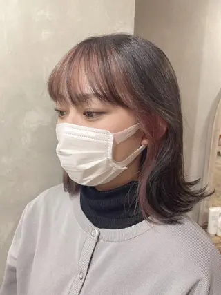 ミディアム カラー 梅田美容室 山崎海波のヘアスタイル