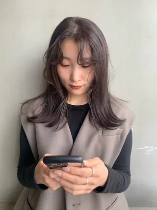 セミロング カラー ブリーチ/アレンジ 天満/chihiroのヘアスタイル