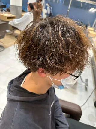 ミディアム パーマ メンズ 💈メンズ特化 美容師サキ💈のヘアスタイル