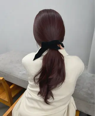 カラー maina/透明感 ベージュ/ブラウンのヘアスタイル