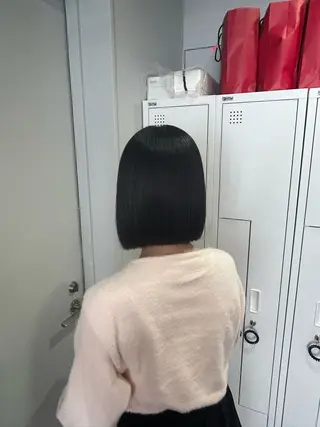 ショート aoi/暖色カラー/ プツッとボブ🎀のヘアスタイル