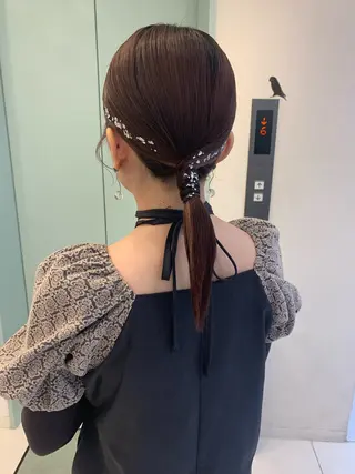 ヘアアレンジ moeka レイヤー /艶カラー/韓国のヘアスタイル