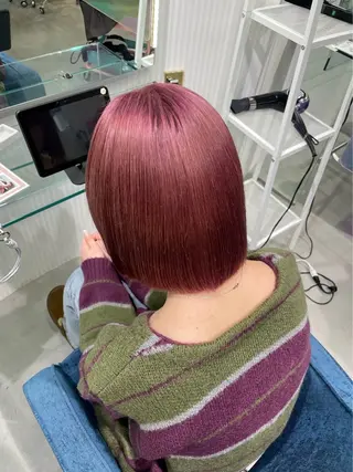 ミディアム カラー 安井まゆ _Box mico.のヘアスタイル