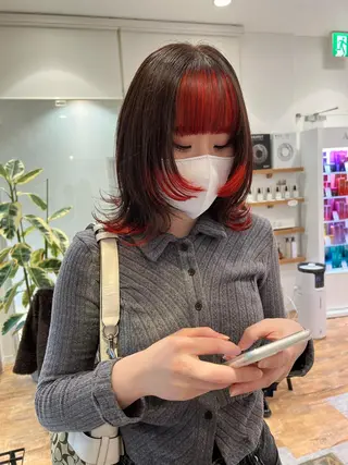 ミディアム カラー 韓国風デザイン 💐MIZUKI💐のヘアスタイル