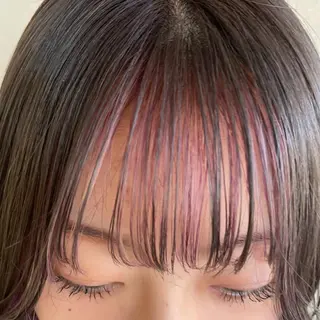 セミロング カラー ハイトーン/暖色/ 眉/メイク/Rinaのヘアスタイル