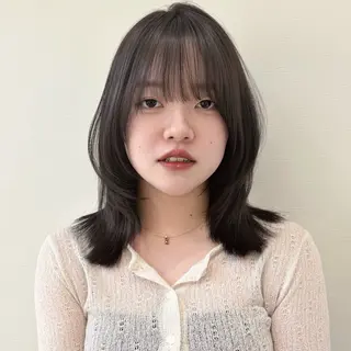 ミディアム 似合わせ前髪／ 小顔カット🎀そうのヘアスタイル