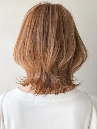 ミディアム カラー レイヤー×髪質改善✨ 渋谷/佐藤侑哉のヘアスタイル