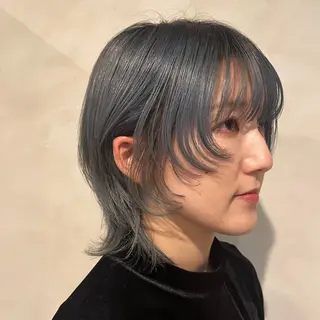 ミディアム Aust hair Stella新宿所属・Yuki☺︎パーマ レイヤーカットウルフのヘアスタイル
