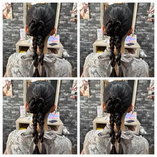 セミロング ヘアアレンジ 🎀推し活ヘアー🎀 Yuuna🐰💖のヘアスタイル