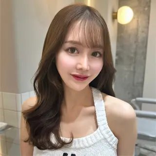 セミロング 新宿/韓国風レイヤー 髪質改善/渋谷直樹のヘアスタイル