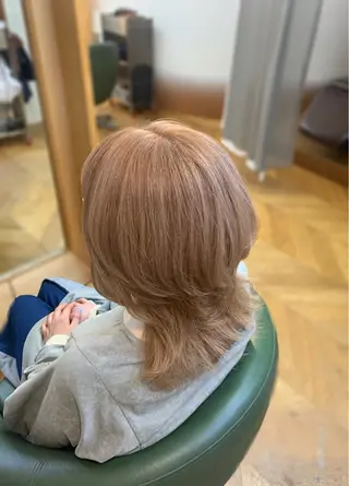 セミロング カラー soëll所属・☺︎そぶえ　ゆうな/ 暖色カラー/縮毛矯正のヘアスタイル