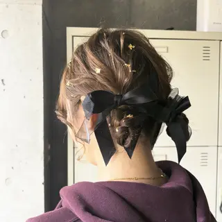 セミロング ヘアアレンジ ANLY. 明治神宮前所属・アレンジ/暖色カラー 🐇🤍もものヘアスタイル