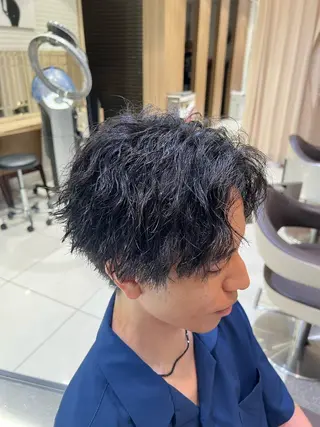 ショート パーマ メンズ SENA 再現性 パーマと縮毛矯正のヘアスタイル