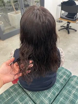 セミロング パーマ イージーパーマ募集 平口はのんのヘアスタイル