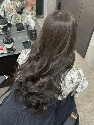 ロング カラー ブリーチなしWカラー 似合わせ/ユウゴのヘアスタイル