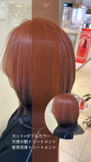 ミディアム カラー 艶質改善/縮毛矯正 ササキナツミのヘアスタイル