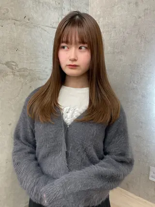 セミロング ブリーチ/ベージュ 💕/momoaのヘアスタイル