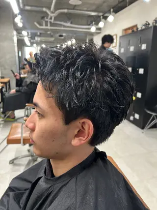 パーマ メンズ カズキ🌼曲がる縮毛 /くせ毛パーマのヘアスタイル