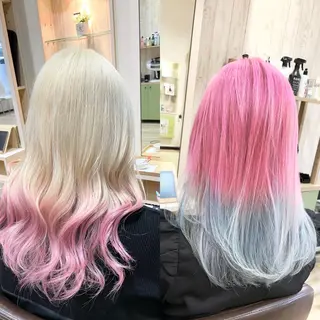 ロング カラー 🌈派手髪ハイトーン 🌈鈴木亮太🌈のヘアスタイル