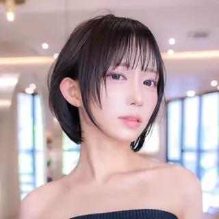 ミディアム カラー 渋谷/レイヤーボブ・ 韓国ボブ特化/楓のヘアスタイル