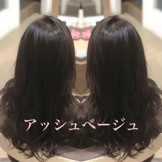 セミロング カラー 面谷 一光のヘアスタイル