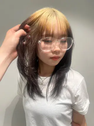 セミロング カラー ボブ/個性派🪽🍀 堀内志茉のヘアスタイル