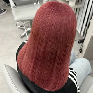 セミロング カラー 🎀‪ピンクベージュ 🎀ブリーチmikuのヘアスタイル