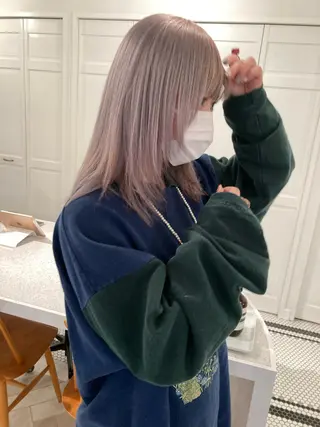 ミディアム カラー お洒落ベージュ🤎 代官山shibukiのヘアスタイル