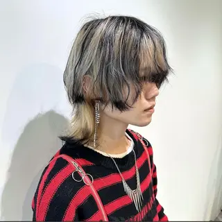 メンズ 大阪ウルフカット ハッシュカットのヘアスタイル