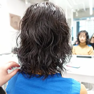 ミディアム パーマ ヘアアレンジ 🌐サトウ リョウ🌐のヘアスタイル