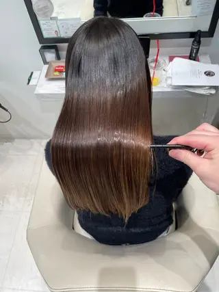 ロング パーマ k-twoたき✨艶感 カラー／美髪矯正のヘアスタイル